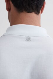 Reiss White Belfry Mercerised Egyptian Cotton Polo Shirt - Image 6 of 7