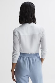 Reiss White Phillipa Linen Sheer Button Through Shirt - Image 5 of 5