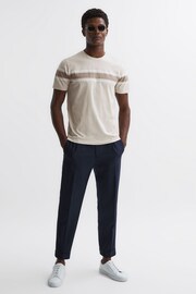 Reiss Oatmeal Multi Hearts Slim Fit Mercerised Cotton Crew Neck T-Shirt - Image 1 of 4