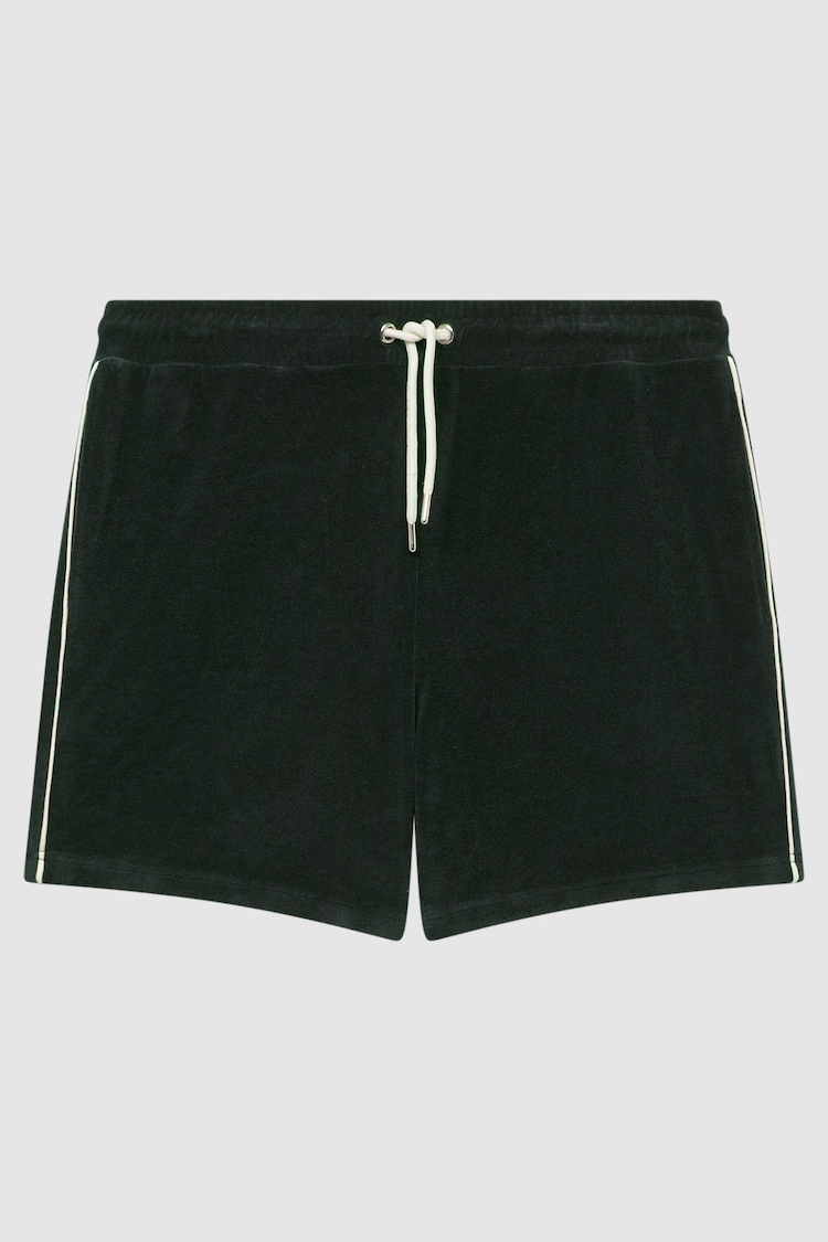 Reiss Dark Green Fredericks Towelling Drawstring Shorts - Image 2 of 4