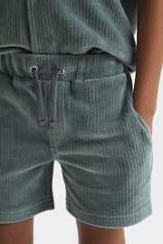 Reiss Sage Tortuga Junior Ribbed Chenille Drawstring Shorts - Image 4 of 5