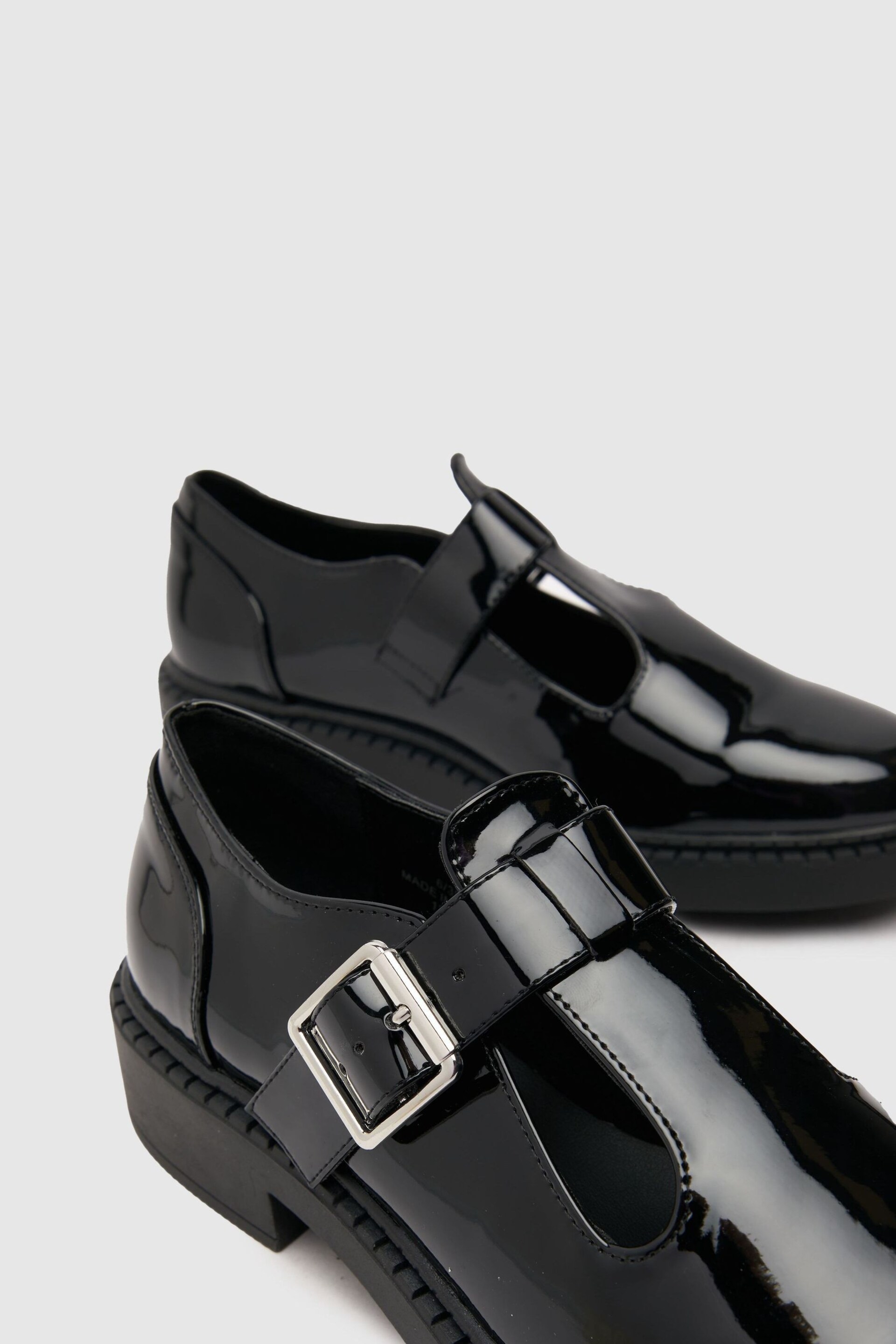 Schuh Leah Patent Black T-Bar Shoes - Image 3 of 4