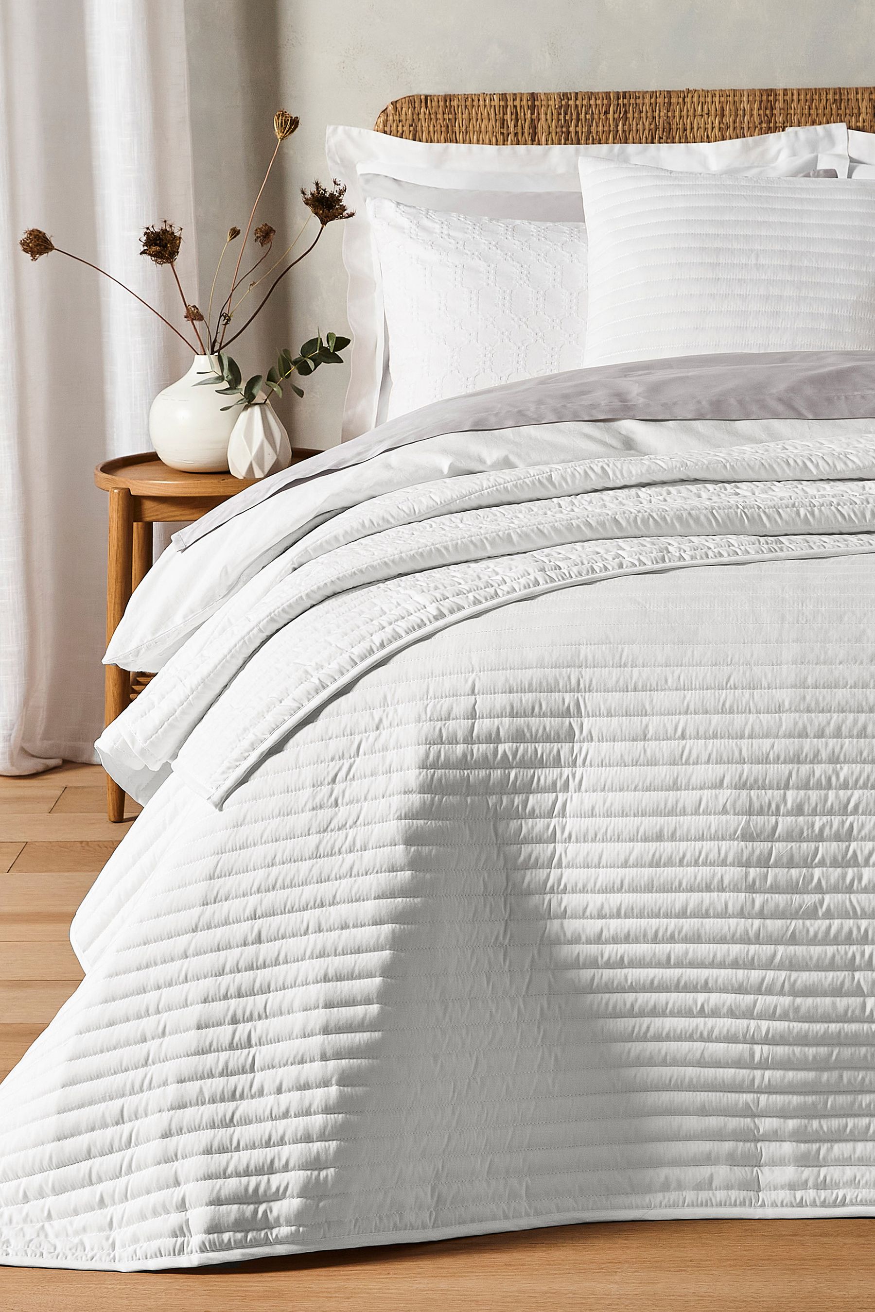 White quilted bed throw sale