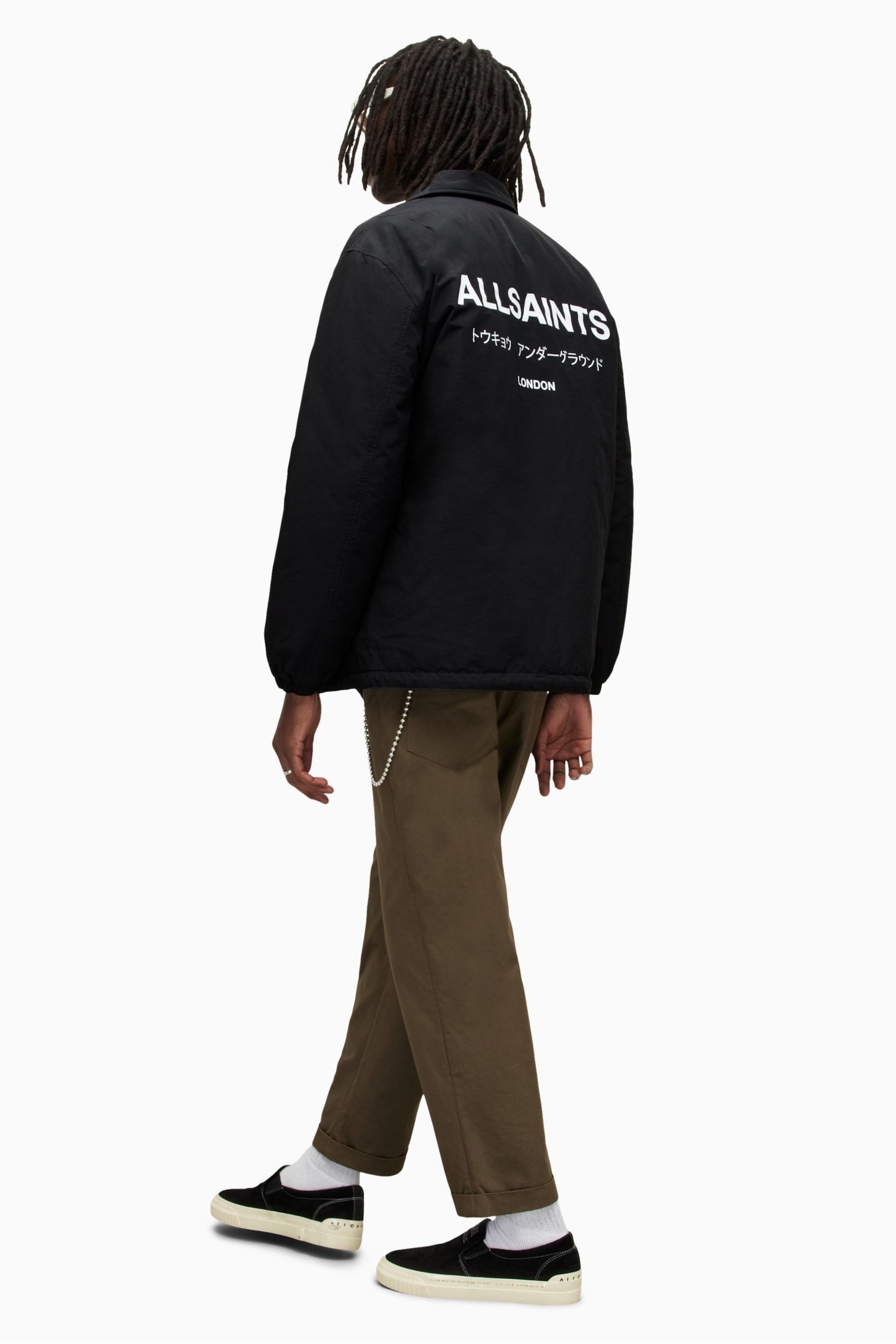 AllSaints Black Underground Coach Jacket - Image 2 of 9