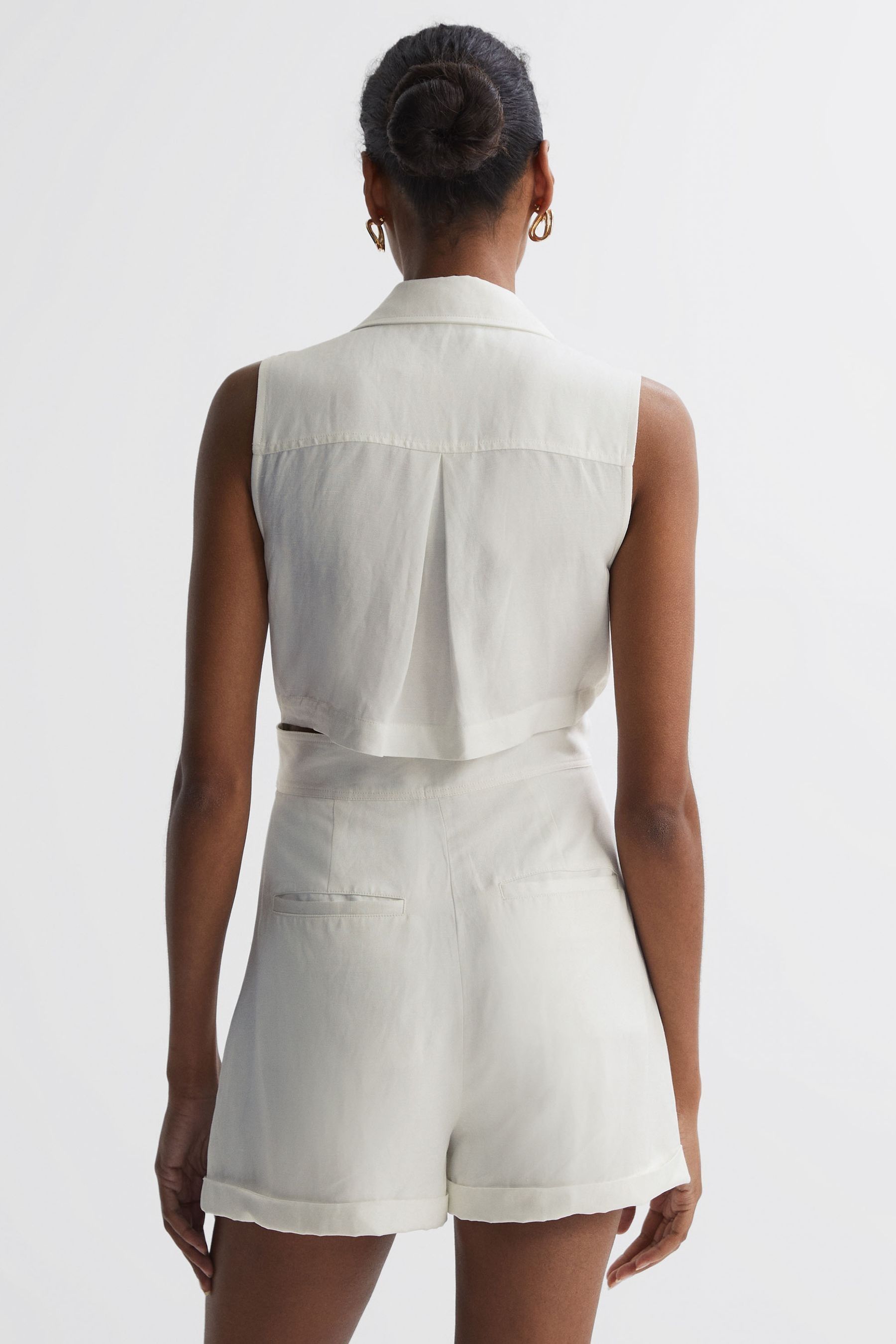 Buy Reiss Ivory Florence Double Breasted Playsuit from the Next UK online shop