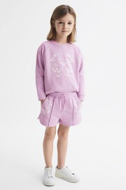 Reiss Lilac Honor Senior Jersey Logo Shorts - Image 3 of 6