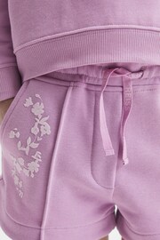 Reiss Lilac Honor Senior Jersey Logo Shorts - Image 4 of 6