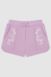 Reiss Lilac Honor Junior Jersey Logo Shorts - Image 2 of 6