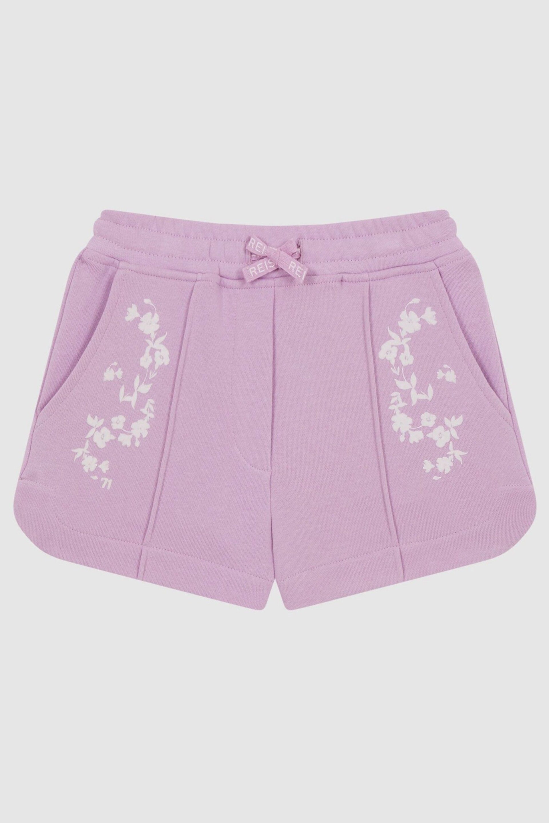 Reiss Lilac Honor Junior Jersey Logo Shorts - Image 2 of 6