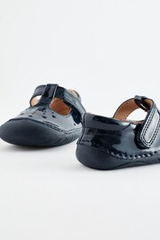 Navy Blue Patent Wide Fit (G) Crawler T-Bar Shoes - Image 5 of 5