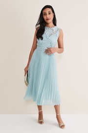 Phase Eight Green Petite Amora Lace Bodice Dress - Image 1 of 6