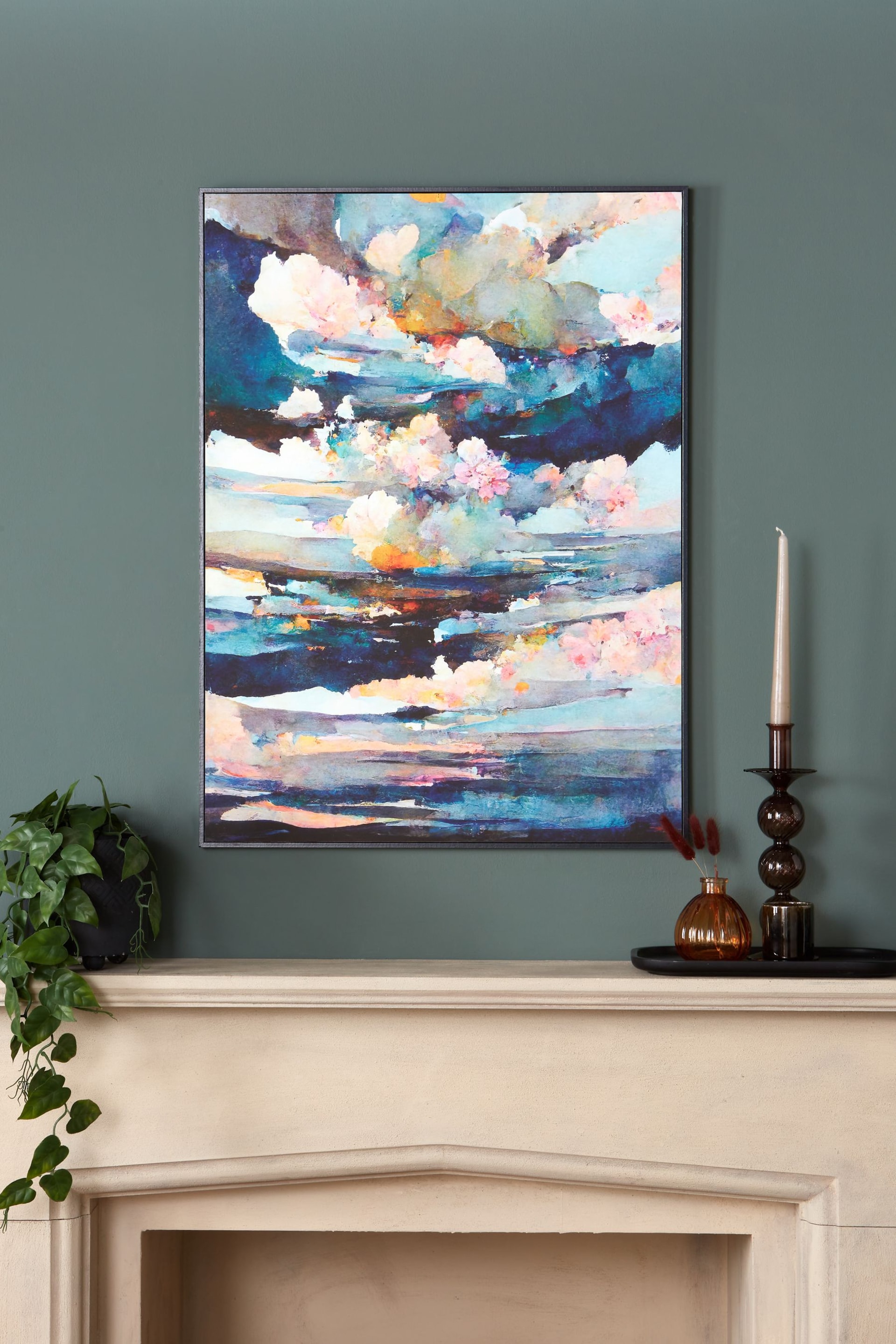 Blue Sky Abstract Framed Canvas Wall Art - Image 1 of 5