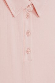 Reiss Pink Eva Senior Cropped Polo Shirt - Image 6 of 6