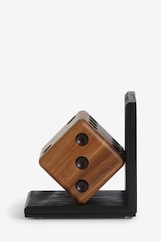 Black/Brown Bronx Wooden Dice Bookend - Image 2 of 4