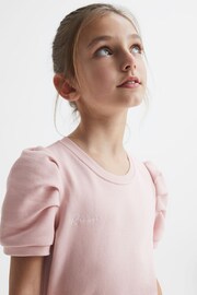 Reiss Pink Mimi Senior Pleated Sleeve Dress - Image 4 of 5