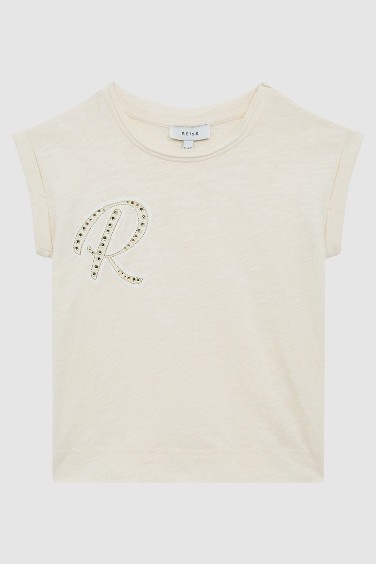 Reiss Off White Tabby Senior Embellished T-Shirt - Image 2 of 6