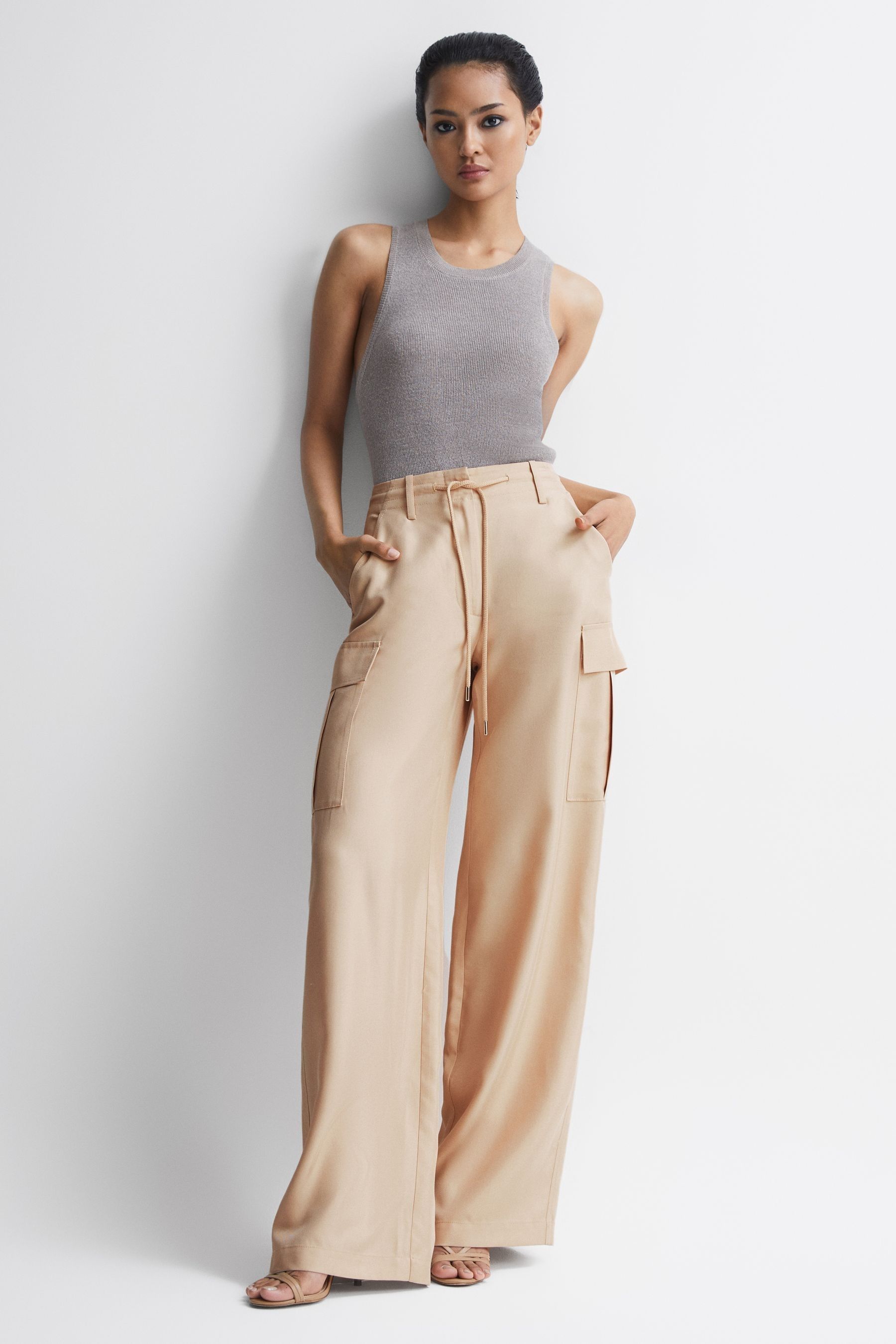 Wide leg combat trousers on sale