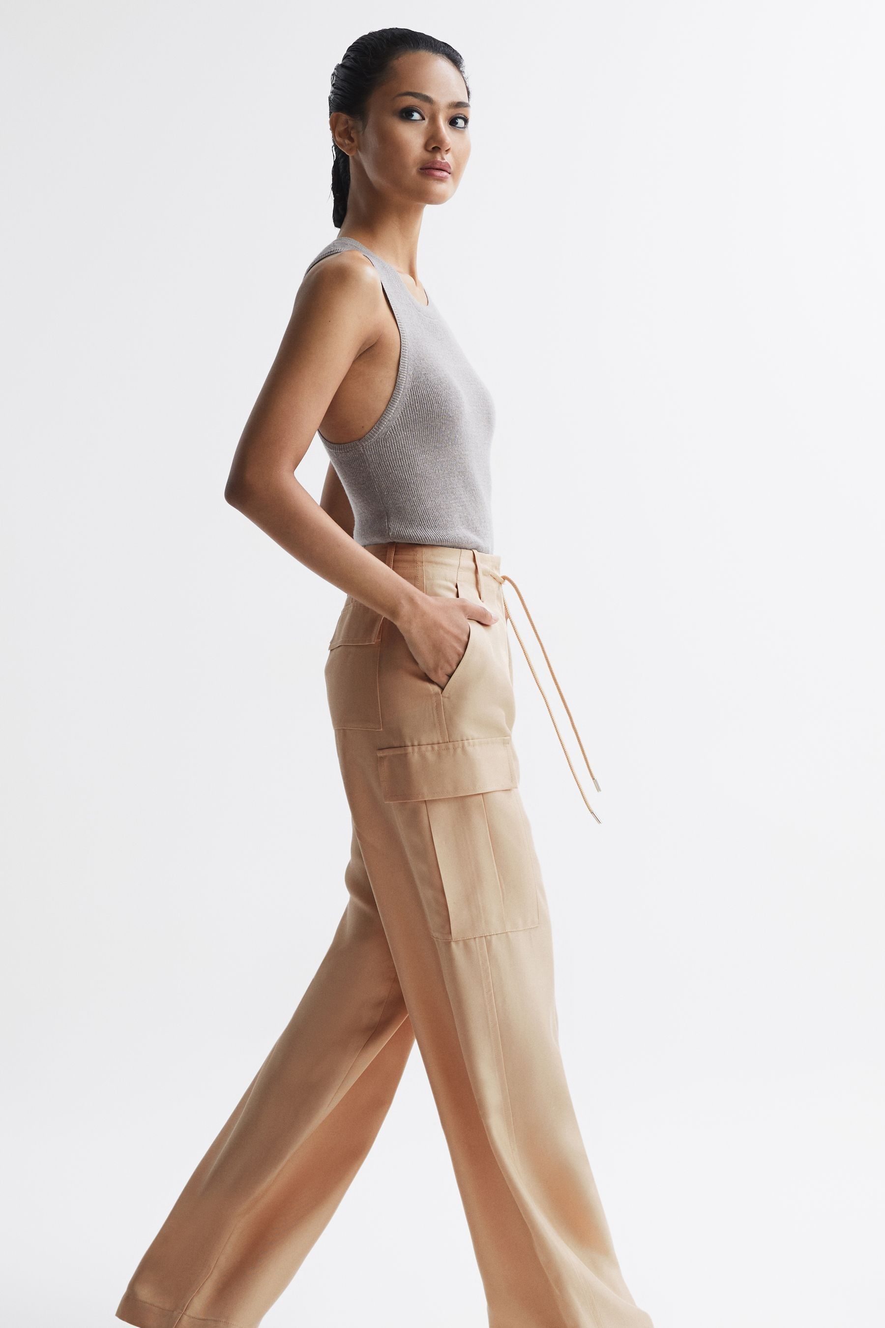 Wide leg combat trousers on sale