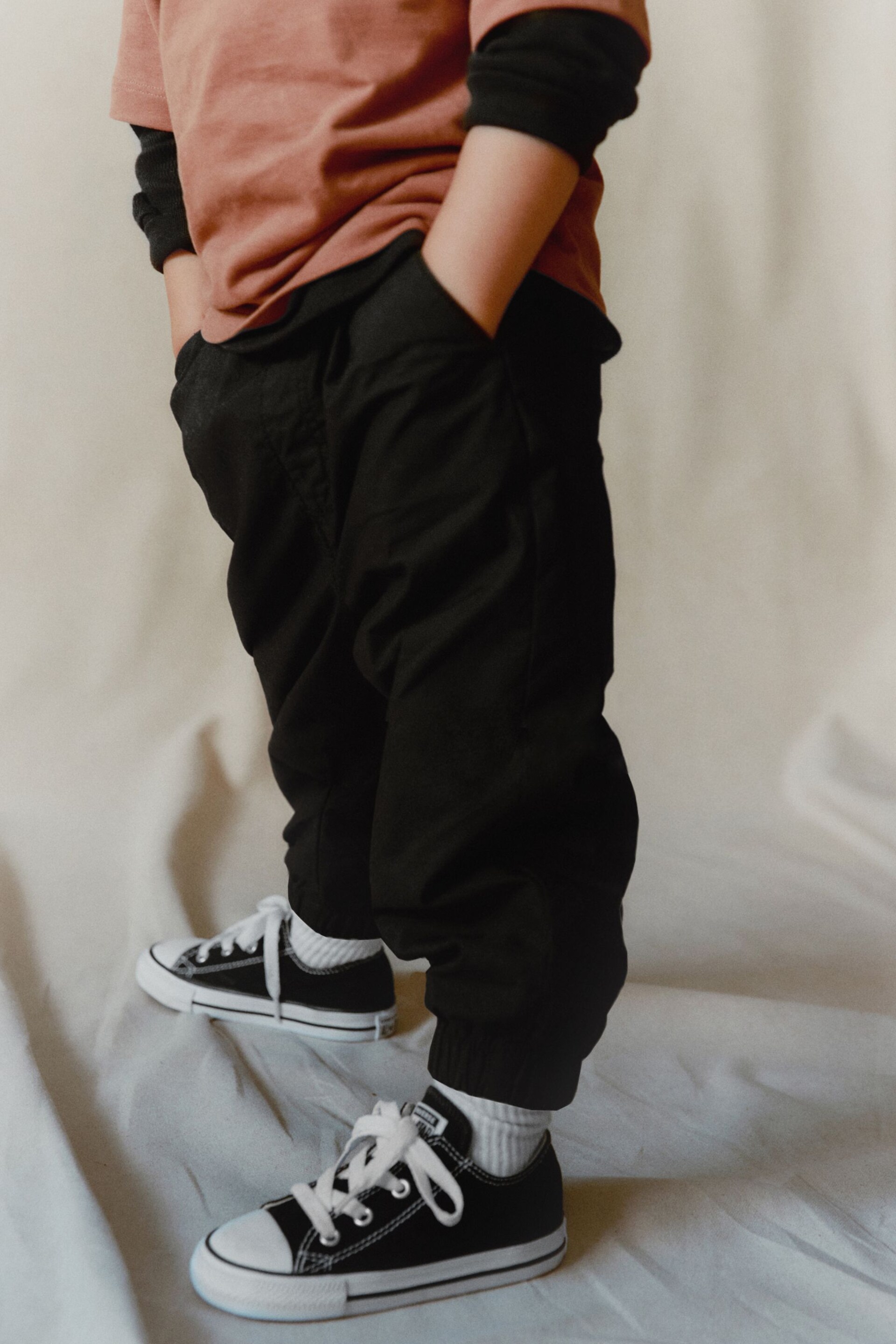 Black Lined Parachute Trousers (3mths-7yrs) - Image 1 of 6