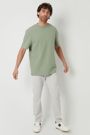 Threadbare Green Relaxed Fit Textured T-Shirt - Image 3 of 4