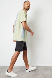 Threadbare Green Oversized Graphic Print Cotton T-Shirt - Image 3 of 4