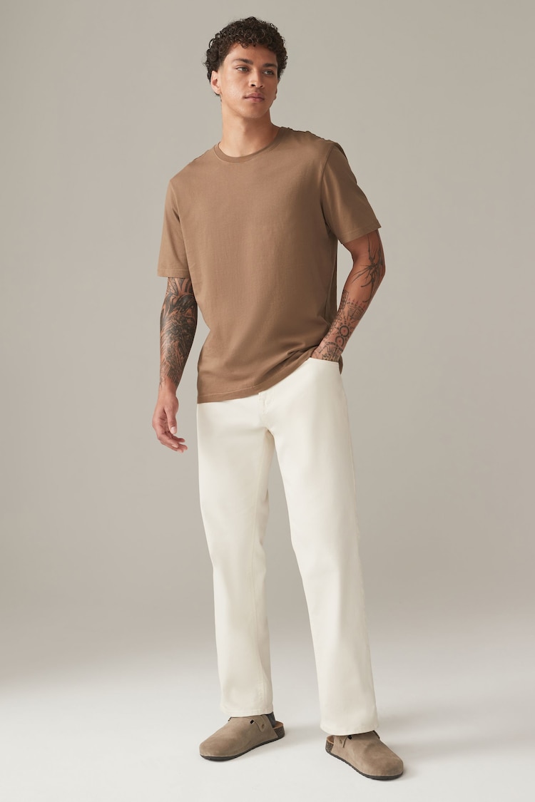 Stone Mid Regular Fit Essential Crew Neck T-Shirt - Image 2 of 7