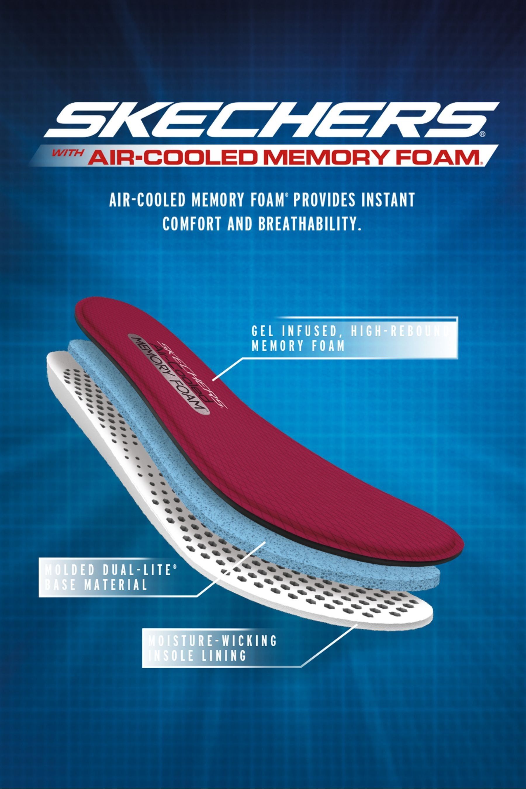 Skechers wide fit memory foam insoles on sale