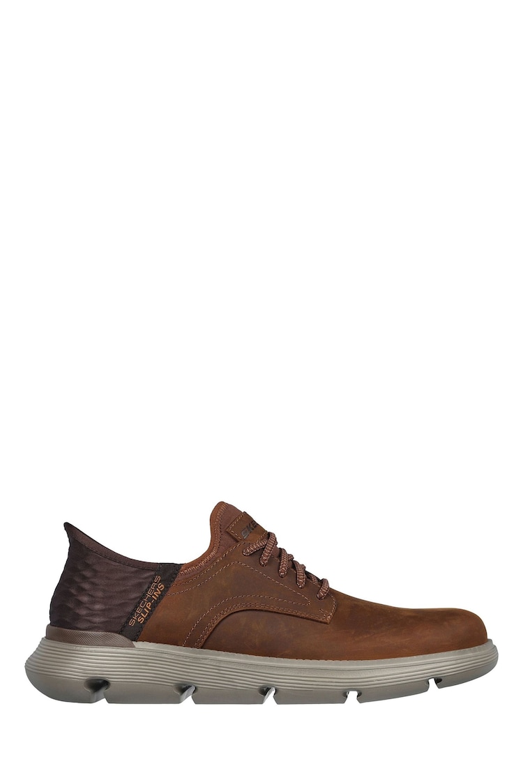 Skechers Brown Wide Fit Garza Gervin Slip In Trainers - Image 1 of 3