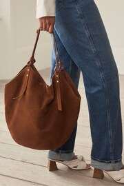 Mint Velvet Brown Suede Shoulder Bag - Image 1 of 2