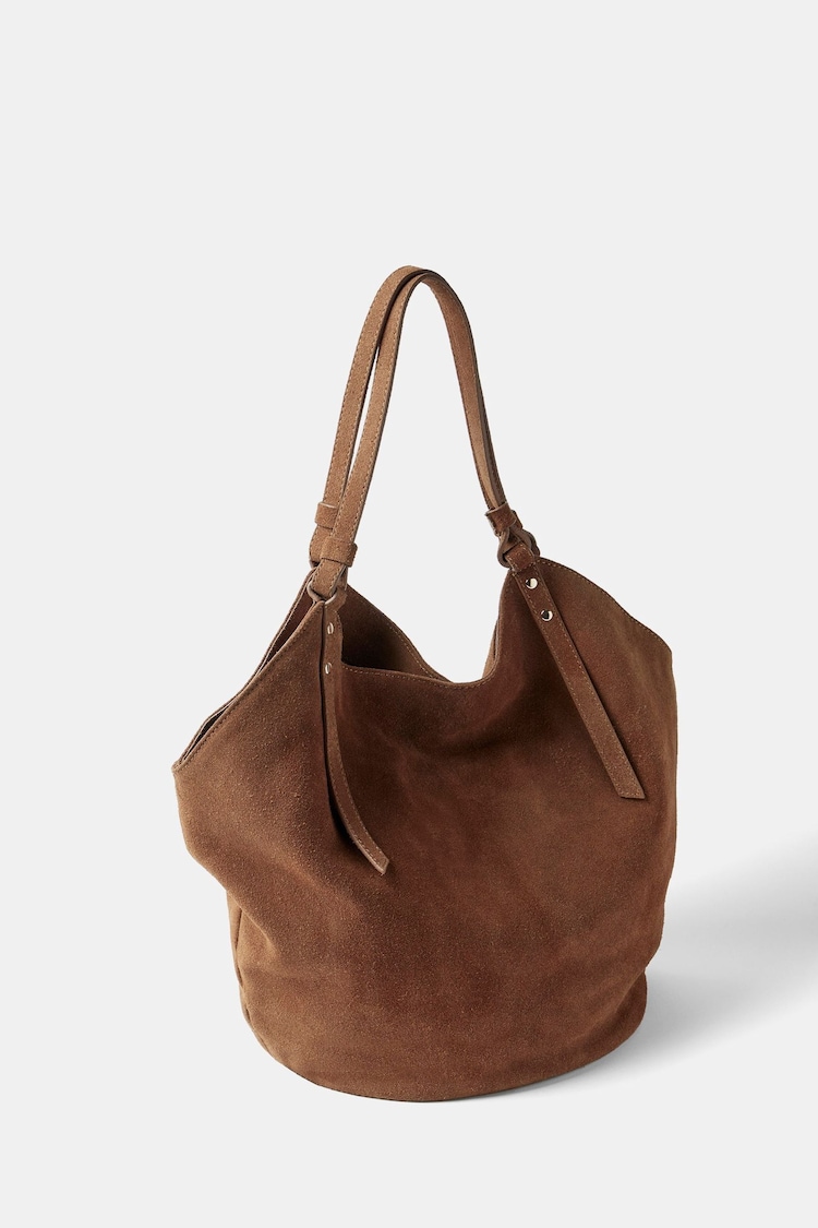 Mint Chocolate suede bag