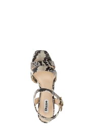 Dune London Natural Molten Mid Heel Platform Sandals - Image 4 of 5