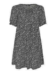 Yours Curve Black Leopard Print Textured Mini Dress - Image 5 of 5