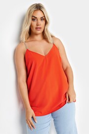 Yours Curve Orange Limited Chain Strap Cami - Image 2 of 6