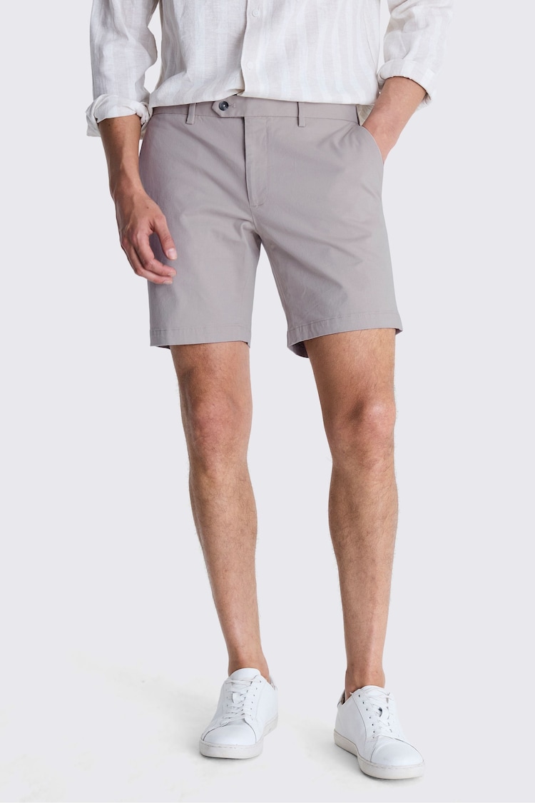 MOSS Grey Slim Fit Stretch Chino Shorts - Image 1 of 3