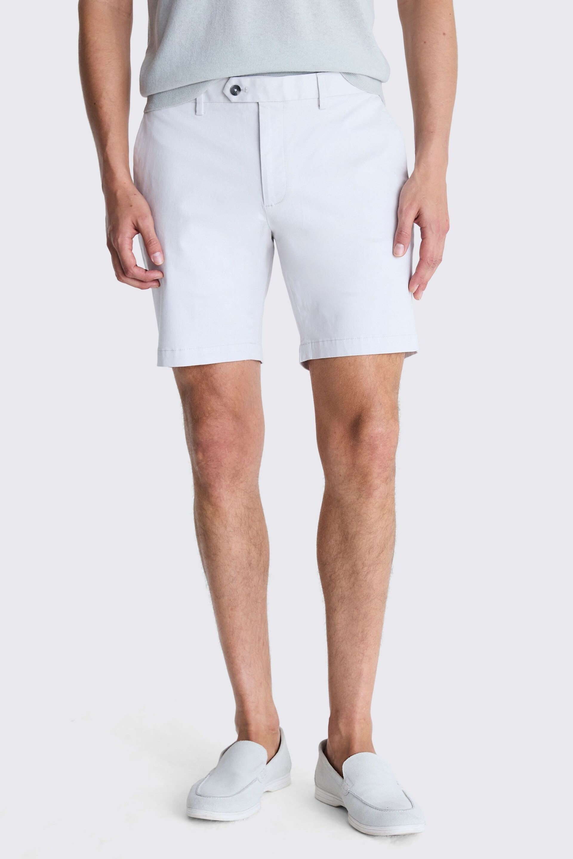 MOSS Grey Slim Fit Chino Shorts - Image 1 of 3