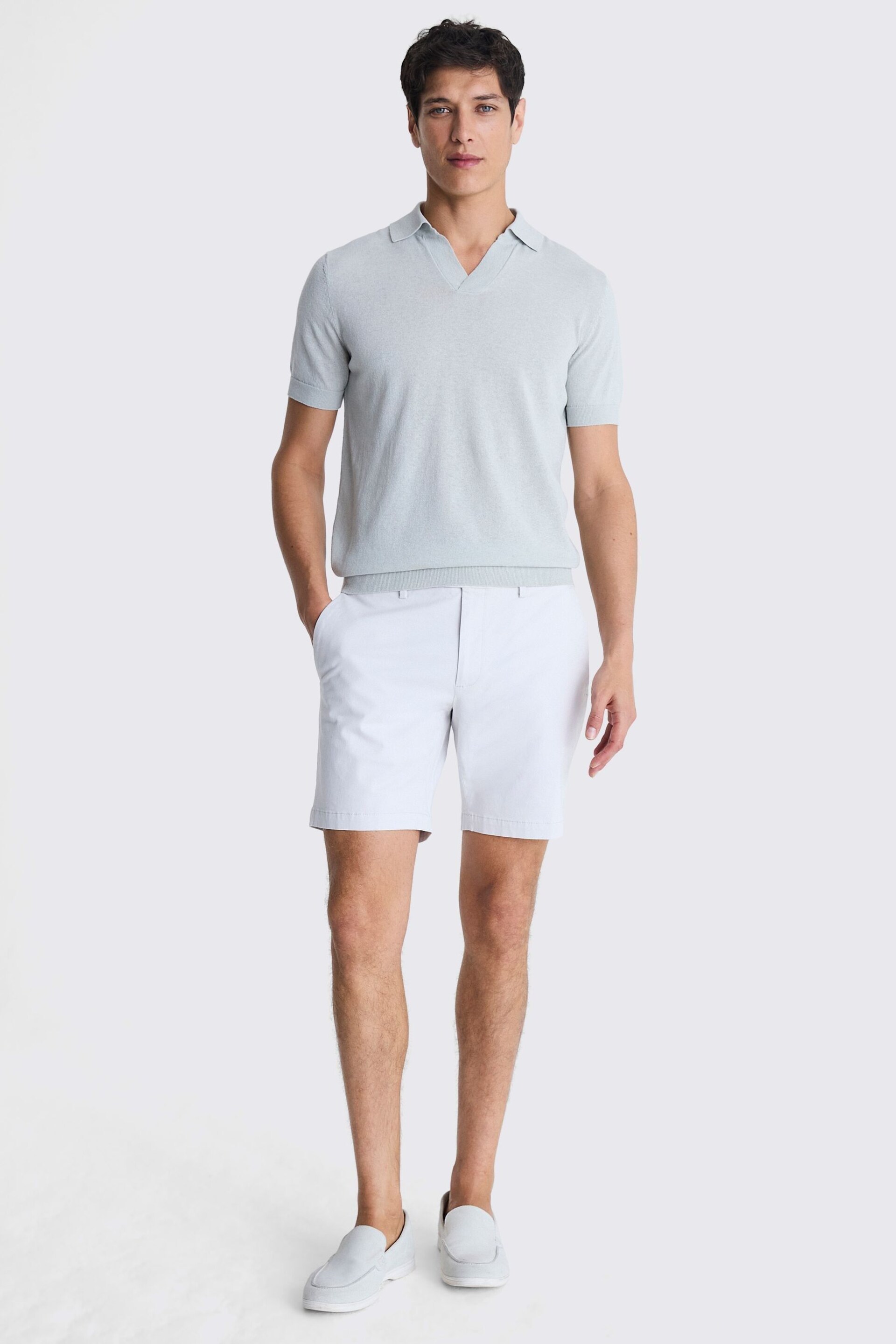 MOSS Grey Slim Fit Chino Shorts - Image 2 of 3