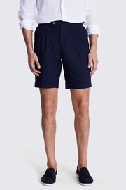 MOSS Blue Matte Linen Shorts - Image 1 of 3