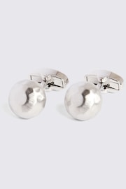 MOSS Grey Brushed Dome Cufflinks - Image 1 of 2