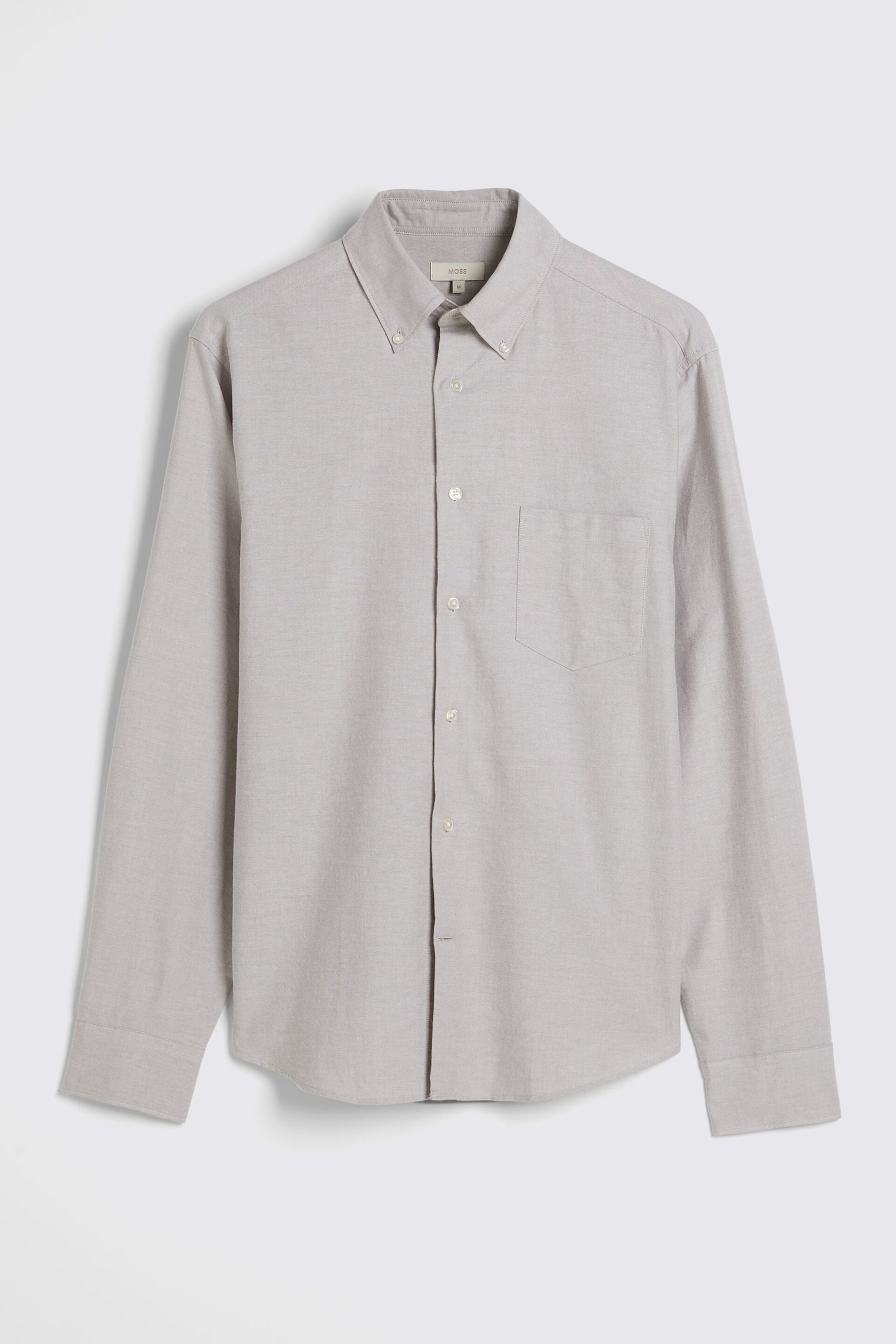 MOSS White/Grey Washed Oxford Shirt - Image 4 of 5