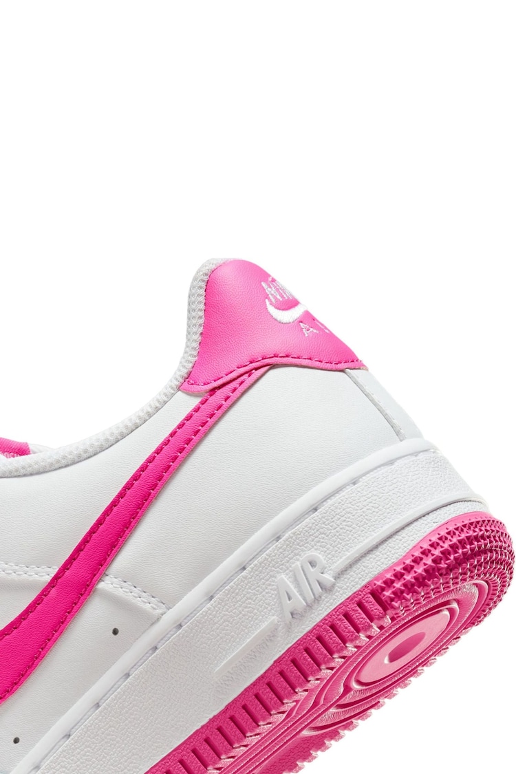 Nike White/Pink Air Force 1 Youth Trainers - Image 9 of 9