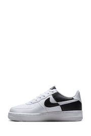 Nike Black/White Air Force 1 Youth Trainers - Image 4 of 11