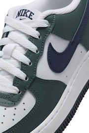 Nike Green/White Air Force 1 Youth Trainers - Image 9 of 10