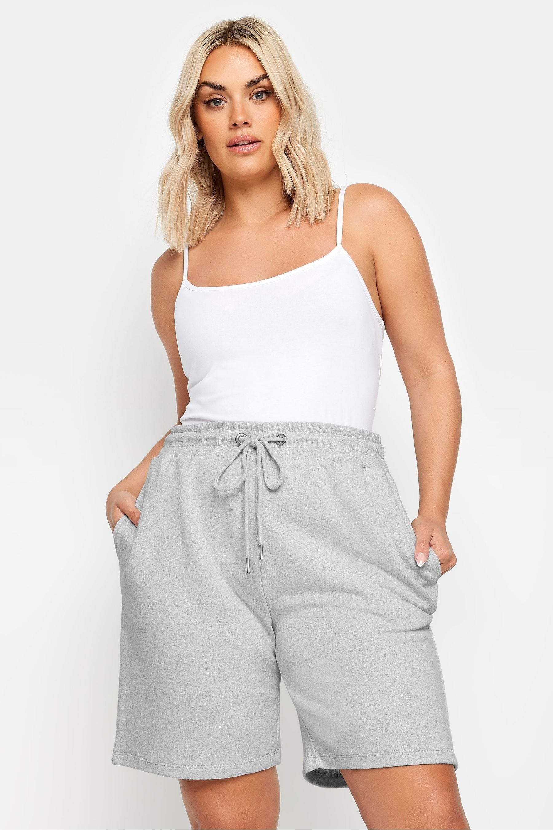 Grey jogger shorts women outlet