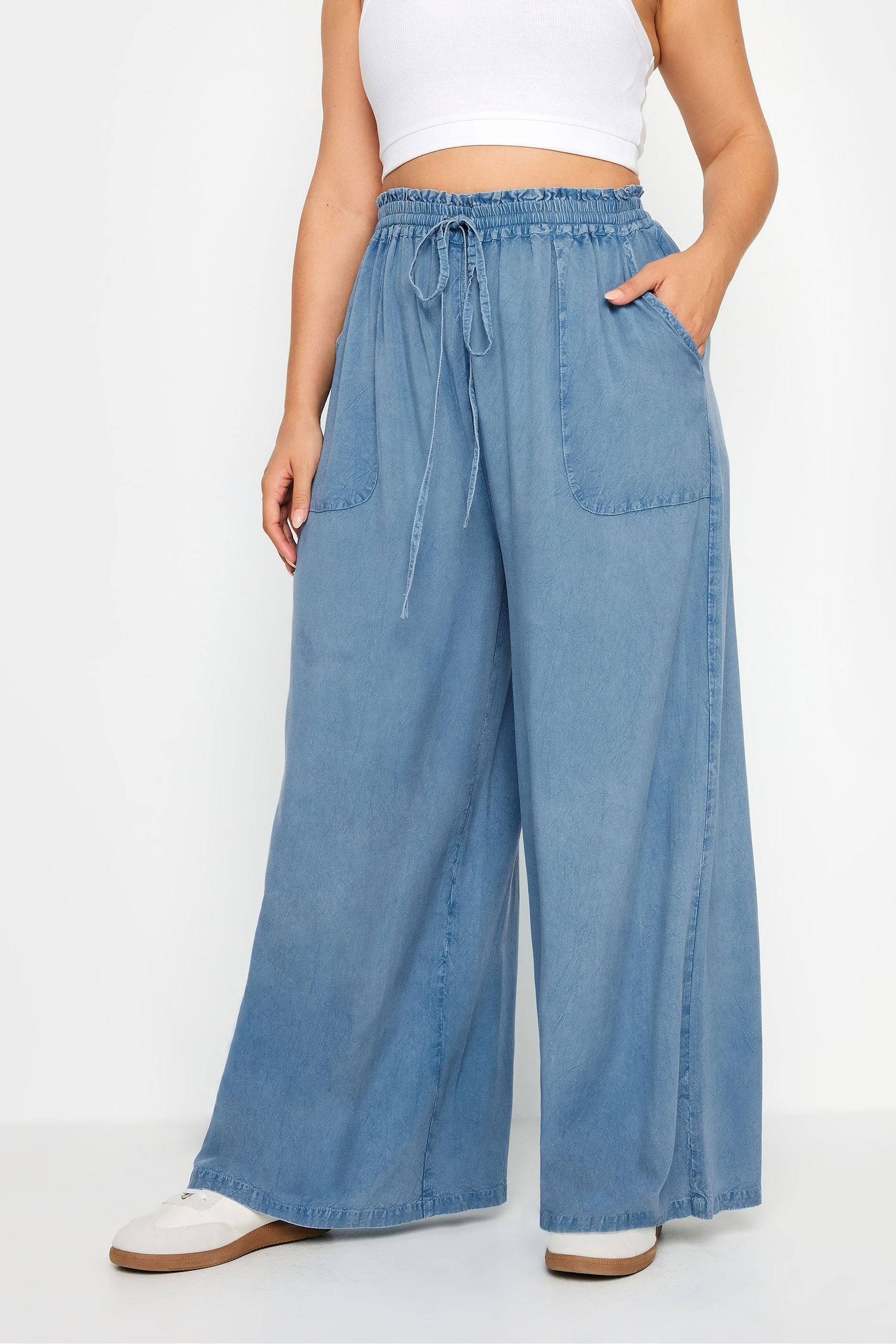 Chambray wide leg pants store