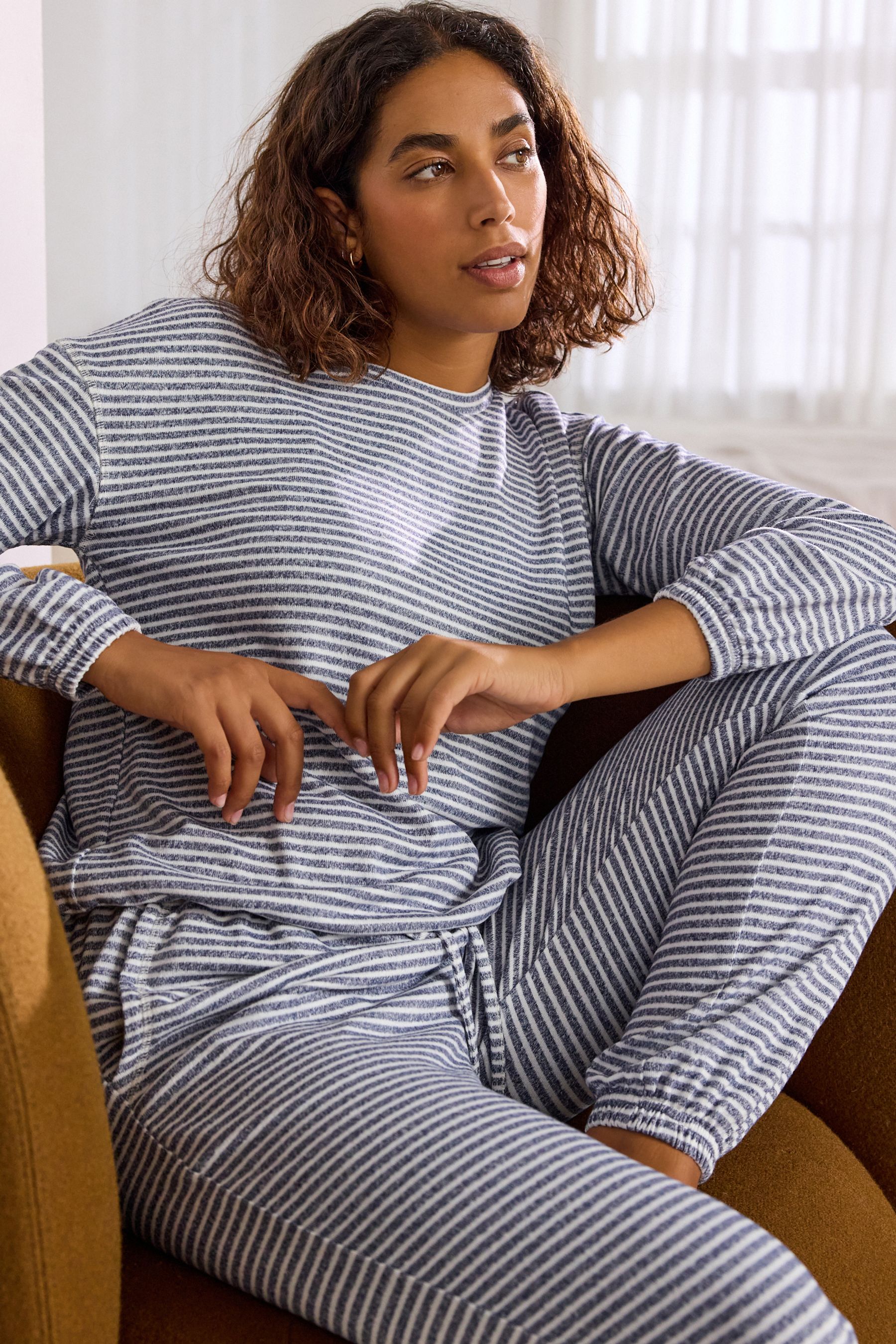 Grey striped pyjamas top