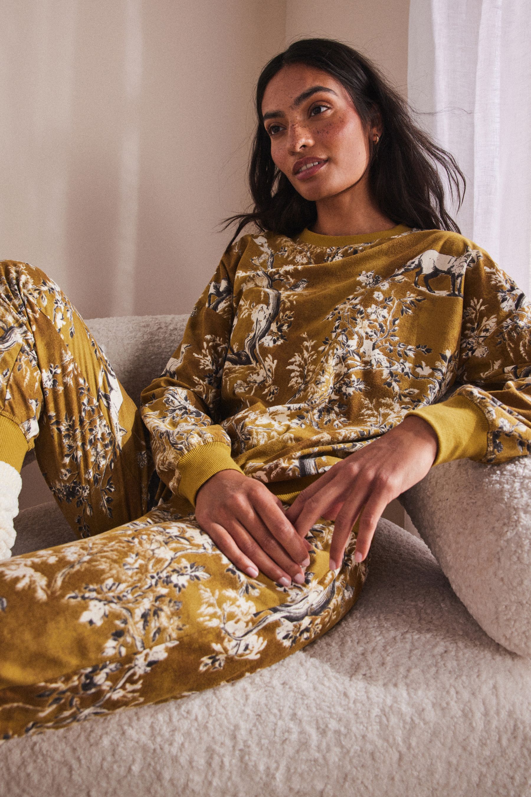 Buy Olive Green Fox Cosy Long Sleeve Pyjamas from the Next UK online shop