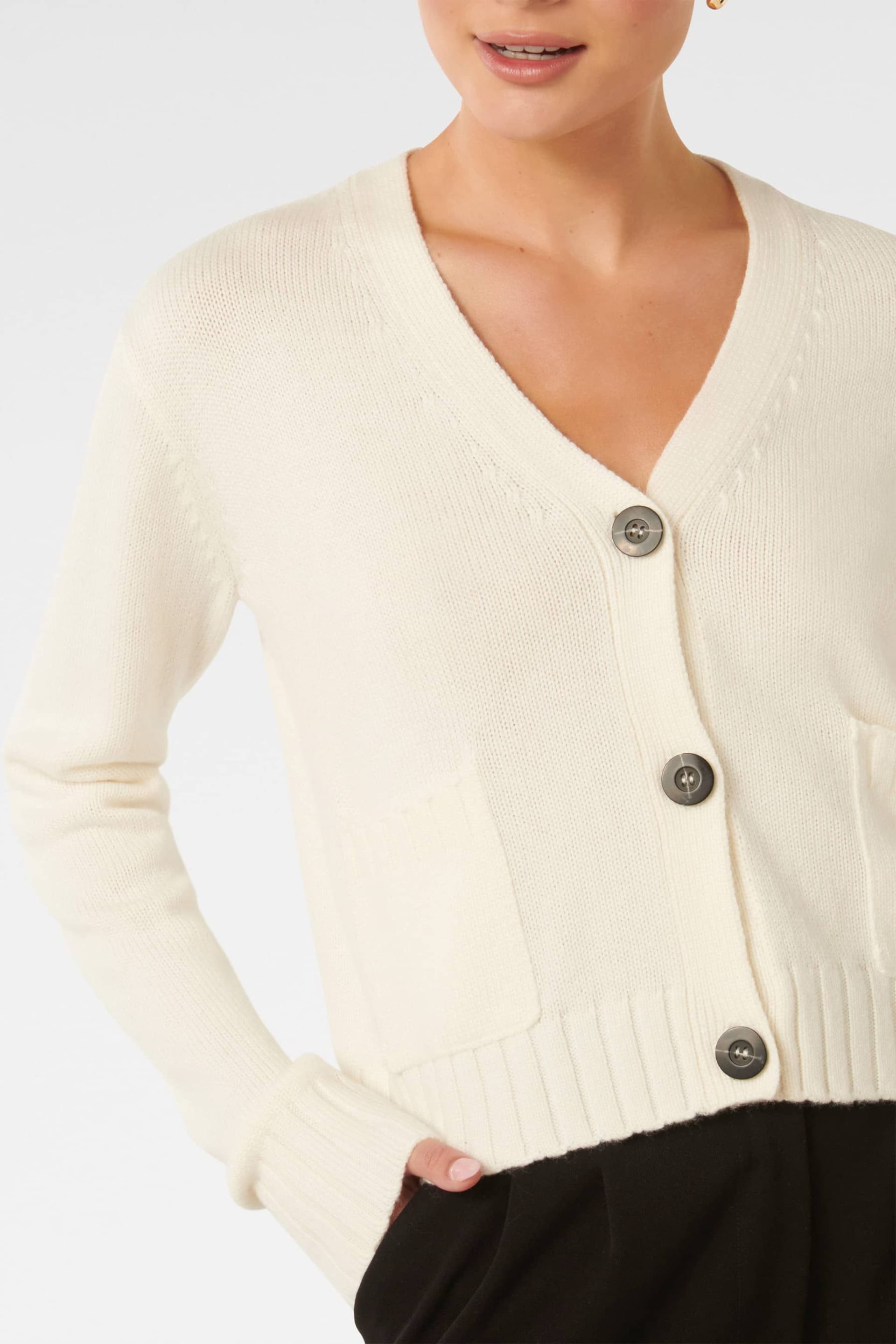 Forever New White Alice Button Through Cardigan - Image 5 of 5