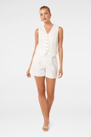 Forever New White Linen Blend Alice Waistcoat - Image 8 of 8