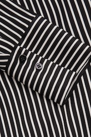 Reiss Black Addison Striped Cowl Neck Top - Image 6 of 6