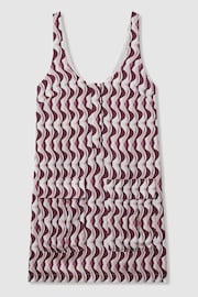 Reiss Burgundy Oxsana Wave Print Mini Dress - Image 2 of 5